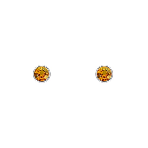 Minimalistické bezel náušnice s padparadscha safíry Tofine