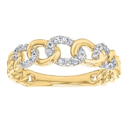 Zlatý proplétaný prsten s přírodními diamanty Rakhi