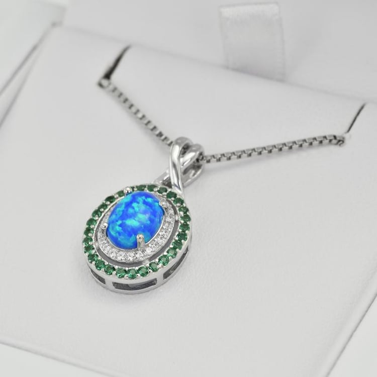 Náhrdelník s modrým opálem 21162