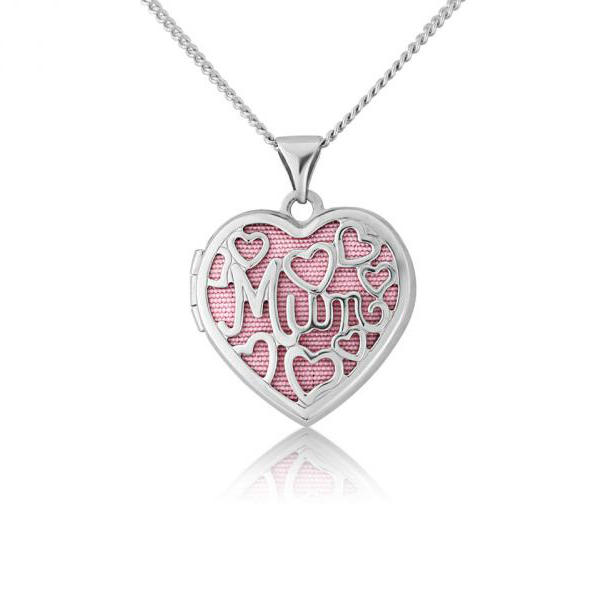 Stříbrný srdíčkový medailon