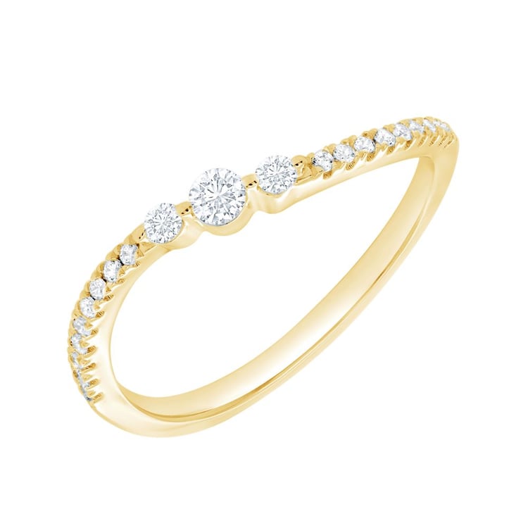 Zvlněný stříbrný prsten s lab-grown diamanty Mikael 162358