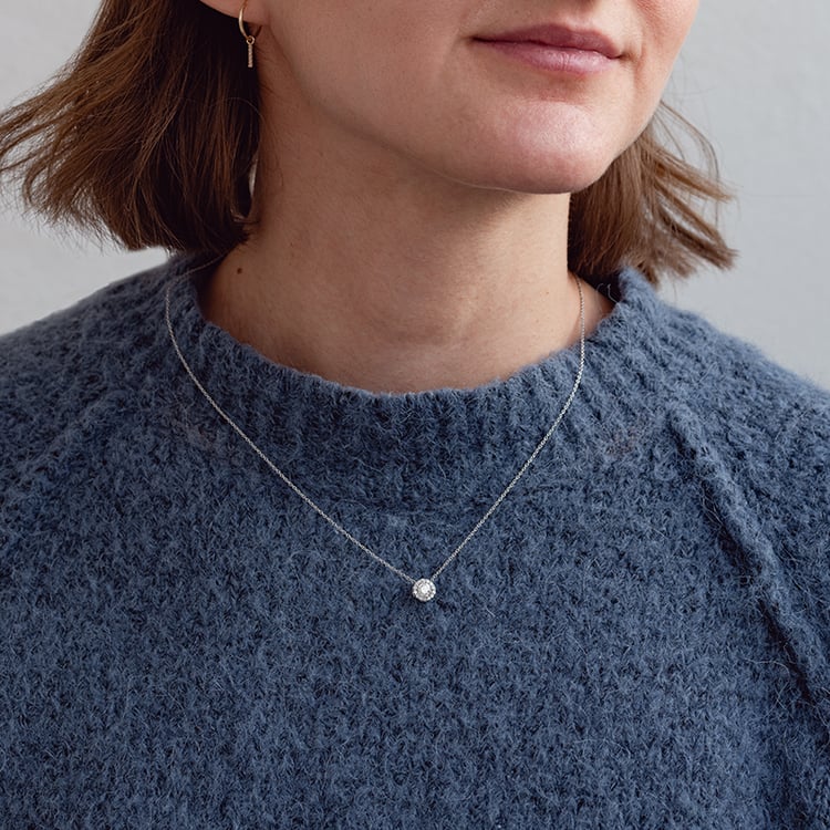 Halo náhrdelník s 0.30ct IGI certifikovaným lab-grown diamantem Vicky 132763