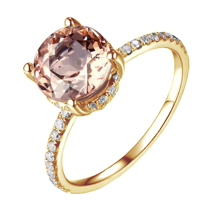 Zlatý morganitový prsten 83264