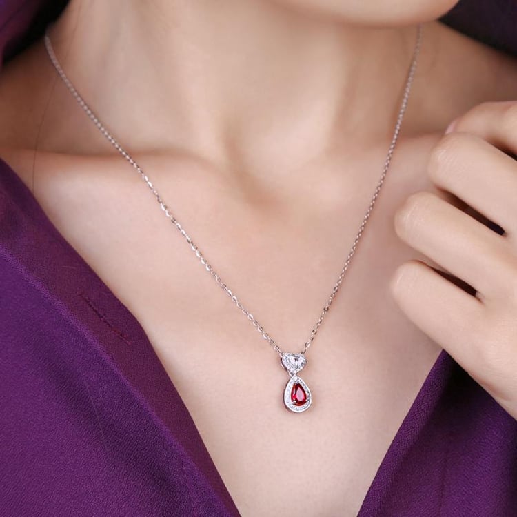 Zlatý rubínový náhrdelník 16853