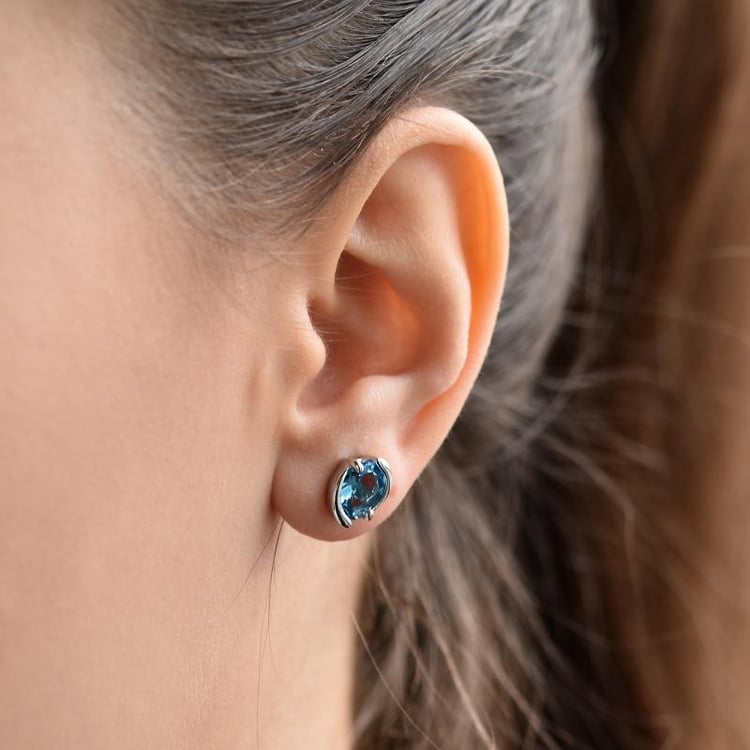 Stříbrné náušnice s topazy 30502