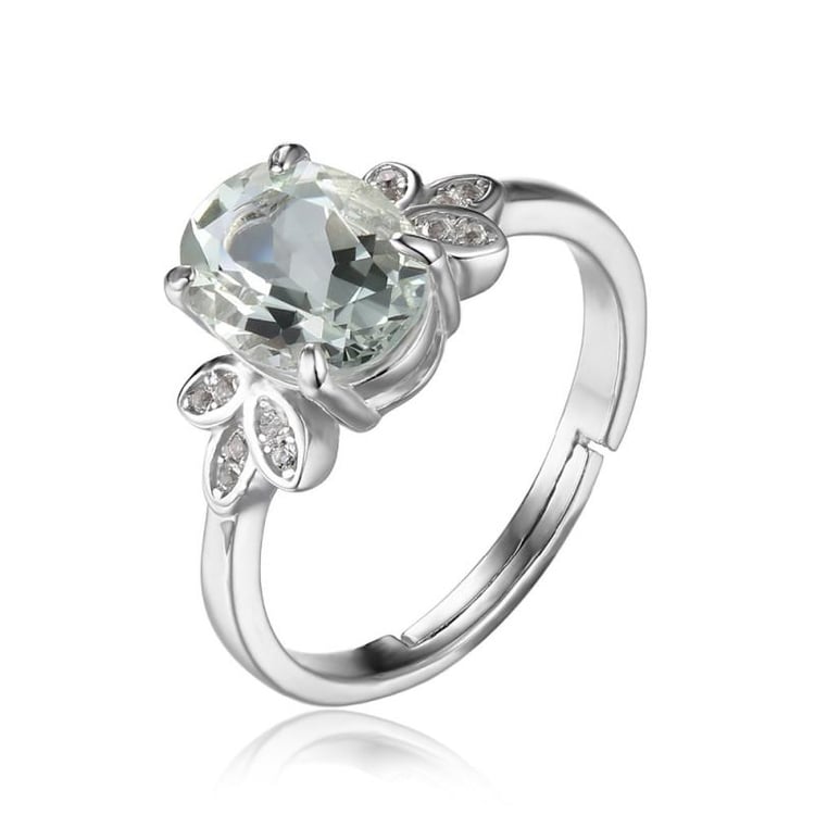 Stříbrný prsten s ametystem a zirkony Adem