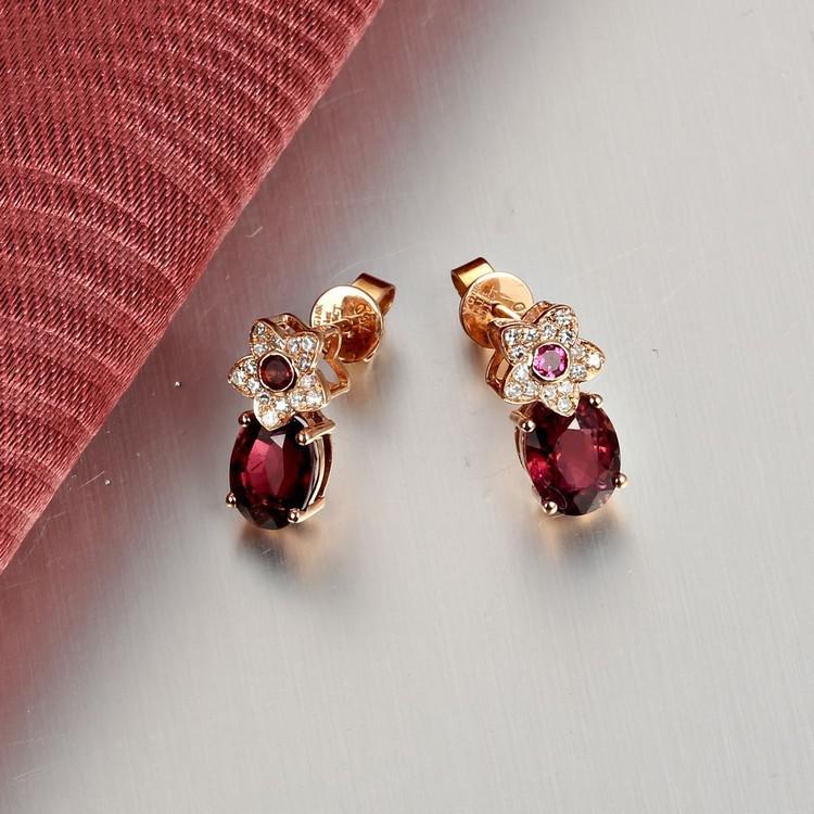 Náušnice ze zlata s oválnými turmalíny 4892