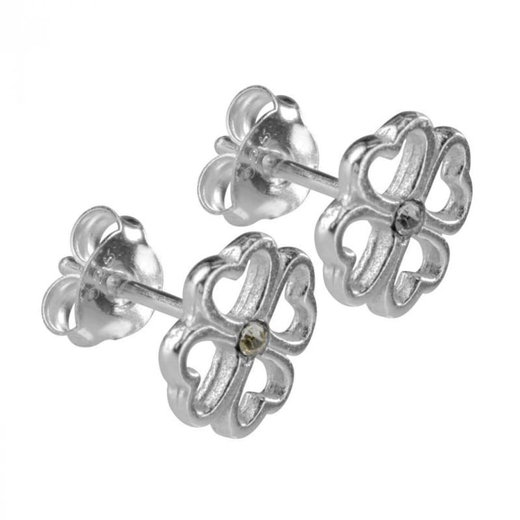 Stříbrné náušnice ve tvaru čtyřlístku Emily