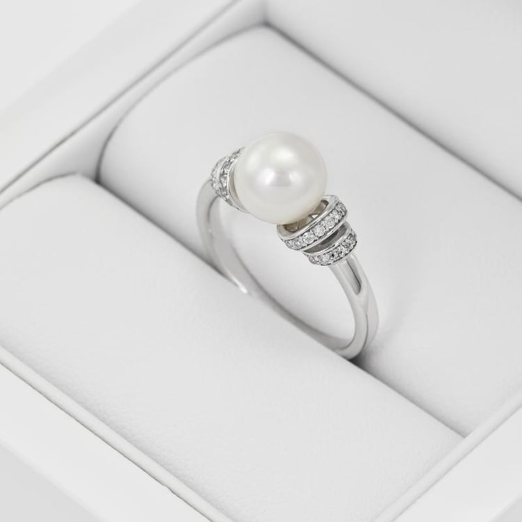 Perlový zlatý prsten 30542