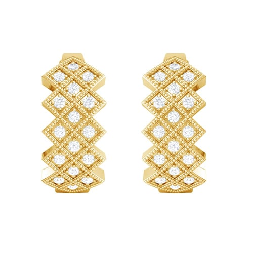Stříbrné kruhové náušnice s lab-grown diamanty Audhild