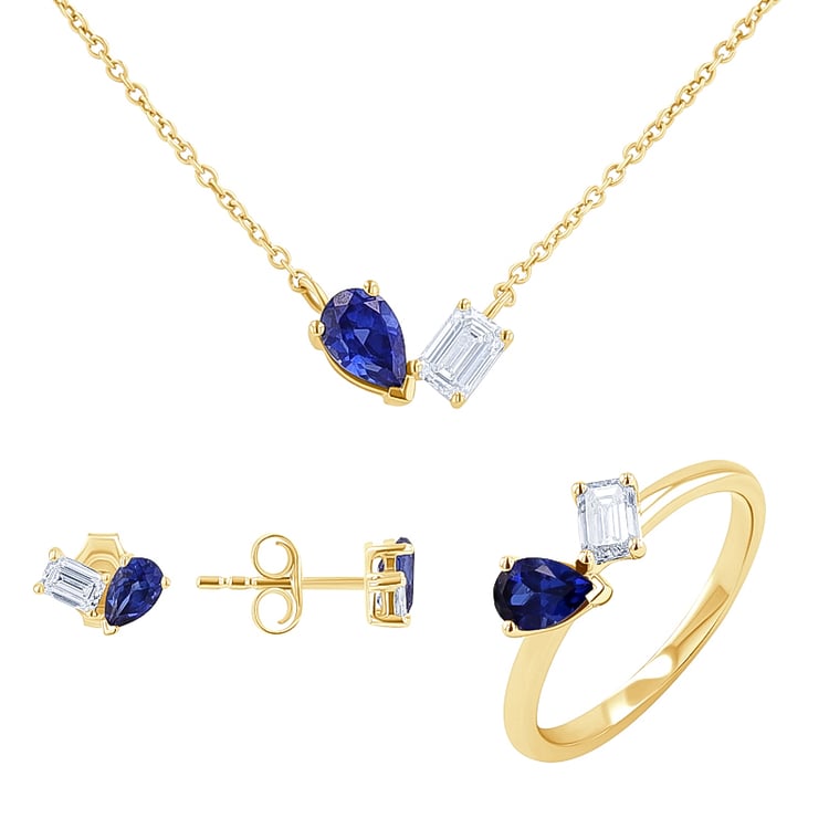 Kolekce šperků Toi et Moi s lab-grown diamantem a safírem Querida 134975