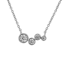 Moderní stříbrný náhrdelník s diamanty Viola