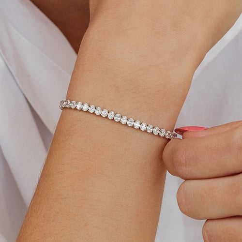 Zlatý tenisový náramek s lab-grown diamanty Bea
