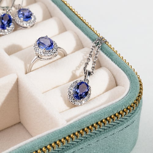 Tanzanitový prsten s diamanty Daffne