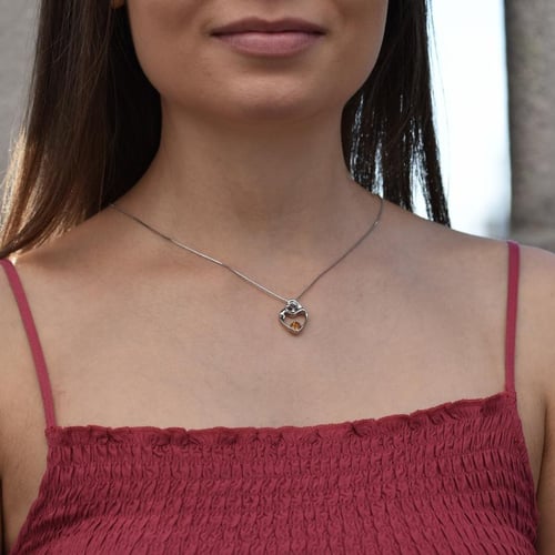 Stříbrný přívěsek matka a dítě s citrínem a diamantem Ella