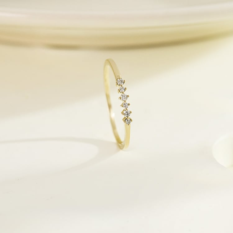 Minimalistický prsten ze stříbra s lab-grown diamanty Casper 161959