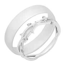 Prsten ve tvaru větviček s lab-grown diamanty a komfortní prsten Hamana