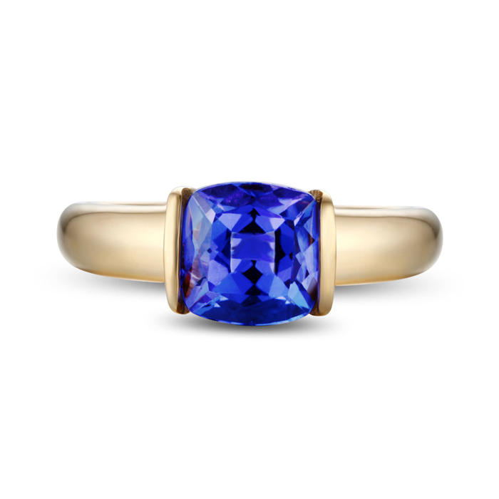 Zlatý tanzanitový prsten 3688