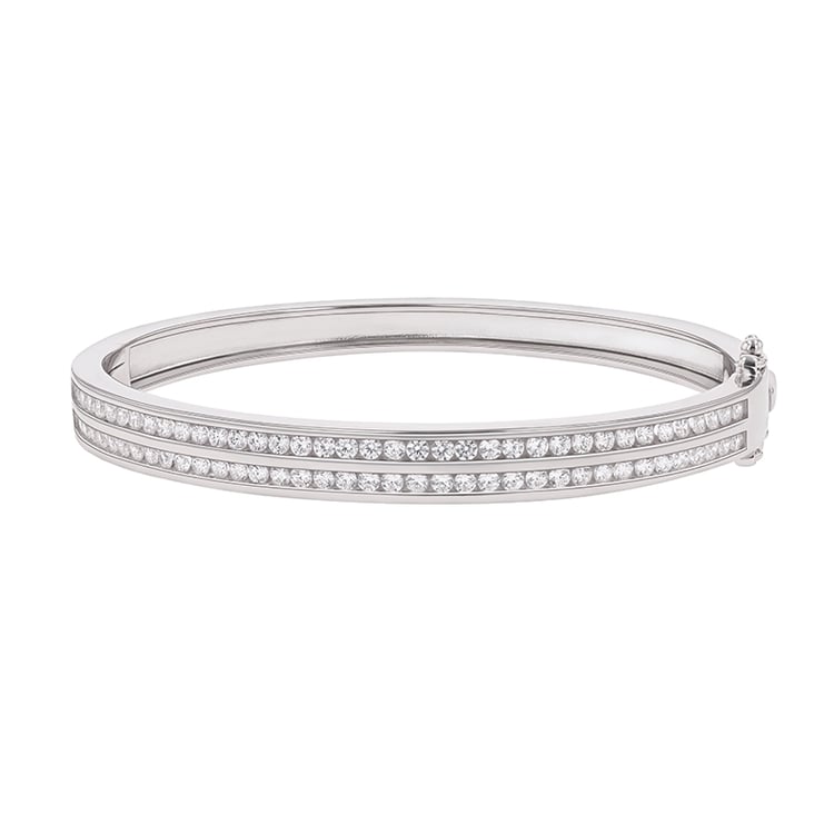 Stříbrný náramek plný třpytivých zirkonů