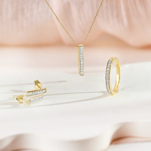 Zlaté náušnice s lab-grown diamanty Lena