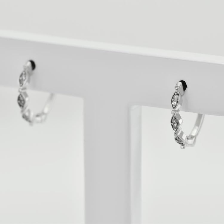 Stříbrné kruhové náušnice s lab-grown diamanty Wontisa 103970