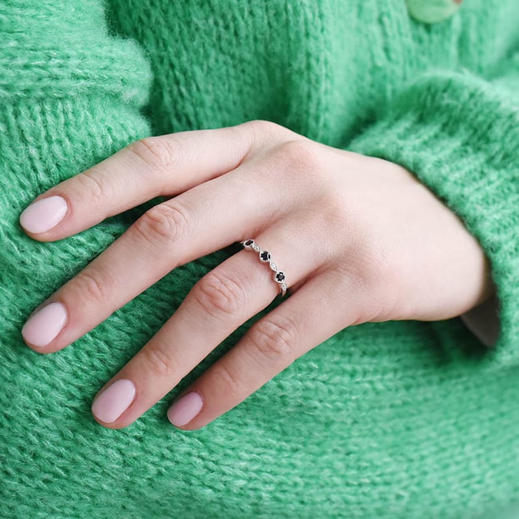 Prsten se safíry a zirkony 91894