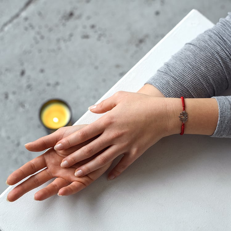 Šňůrkový jóga náramek Lotosový květ 134184