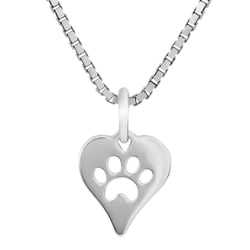 Stříbrný přívěsek psí tlapka a srdce Jeana