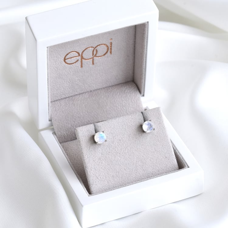 Zlaté náušnice s měsíčními kameny 79982