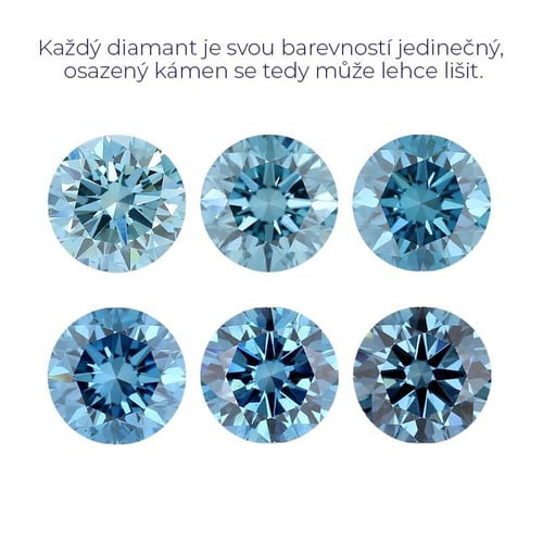 Zásnubní prsten s certifikovaným fancy blue lab-grown diamantem Megha