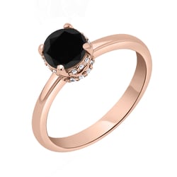 Prsten s černým a bílými diamanty Xela