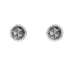 Zlaté bezel náušnice s 0.52ct salt and pepper diamanty Gledina