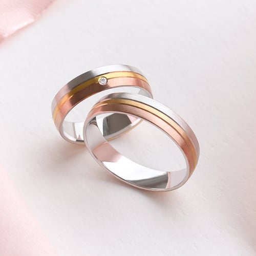 Minimalistické snubní prsteny s diamantem Mesud
