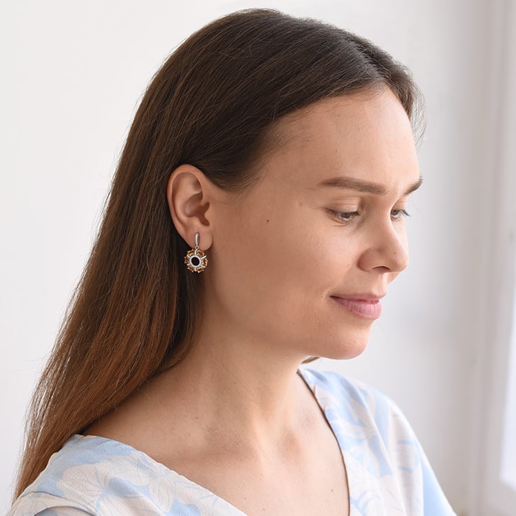 Visací náušnice ze stříbra 69132