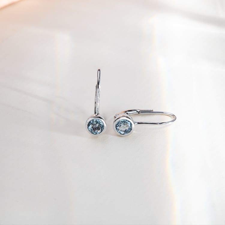 Zlaté visací náušnice s akvamaríny Vega 152003