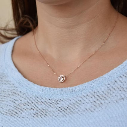 Náhrdelník s 1.5ct morganitem a diamanty Gijs