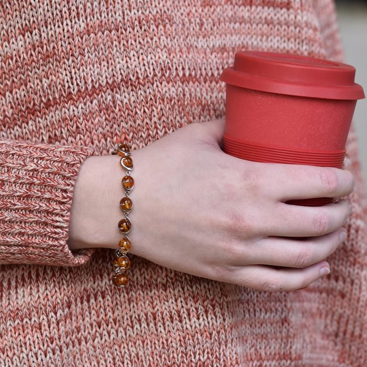 Náramek s jantary 28389