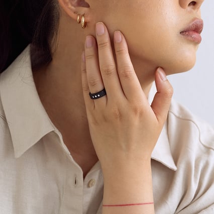 Ploché karbonové snubní prsteny s diamanty Minnith