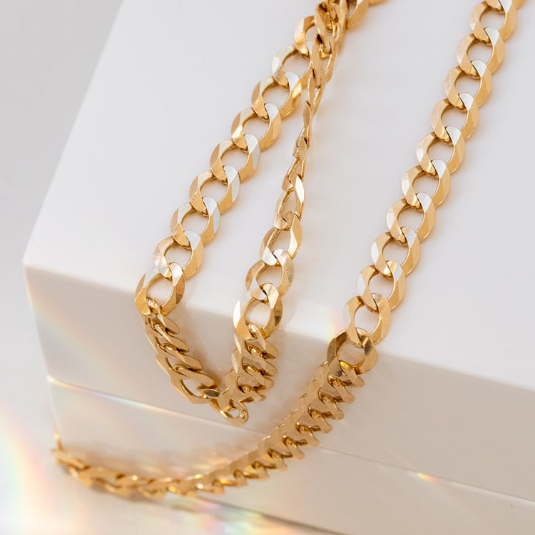 Masivní panzer řetízek 55 cm z 14k zlata 119678