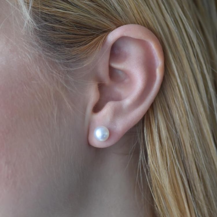 Zlaté náušnice s perlou 7818