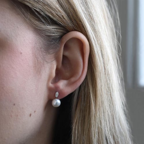 Zlatá romantická sada s perlami a diamanty Glaume