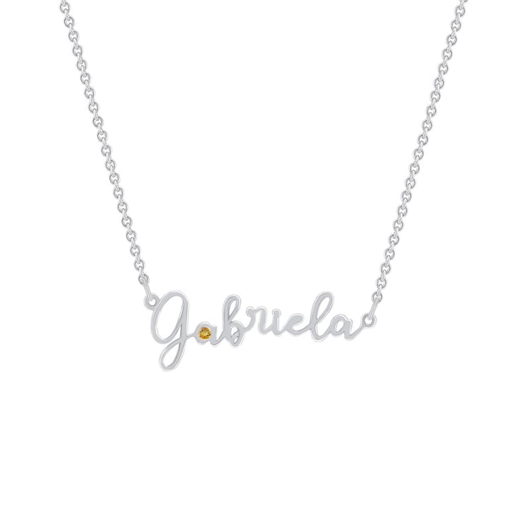 Zlatý náhrdelník se jménem a citrínem 72641