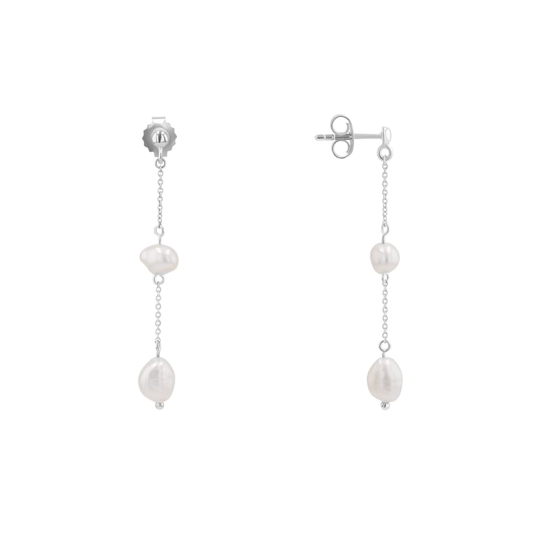 Stříbrné visací náušnice s perlami Klara 163881