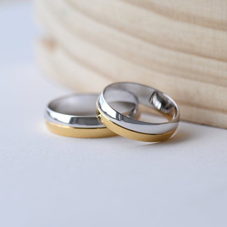 Půlkulaté snubní prsteny ze zlata 61451