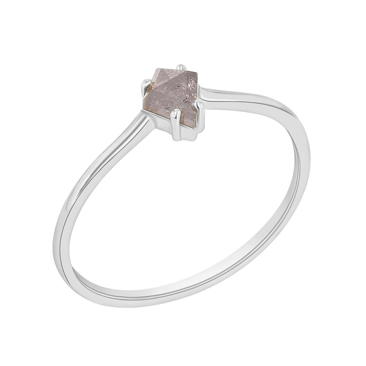 Minimalistický prsten se salt and pepper diamantem Erebos