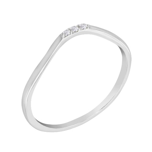 Minimalistický vykrojený prsten se třemi diamanty Cason