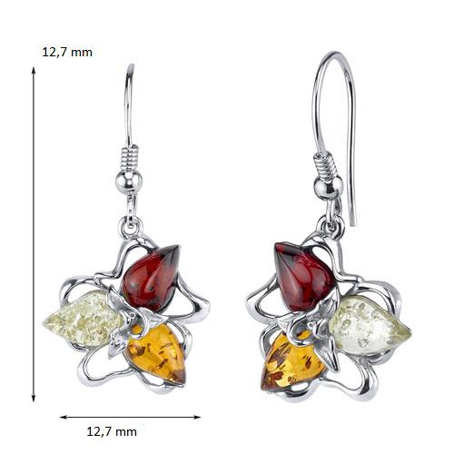 Náušnice s jantary 12603