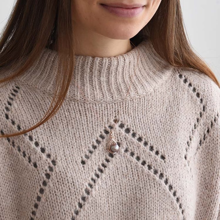 Náhrdelník ze zlata s perlou a diamanty 79269