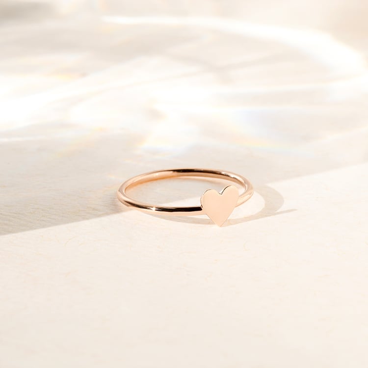 Zlatý prsten minimal se srdíčkem Ottilie 140611
