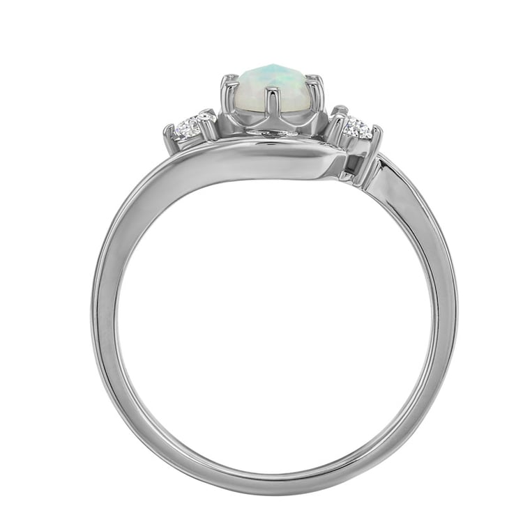 Zlatý zásnubní prsten s fazetovaným opálem 30181